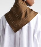 Toteme Embroidered monogram silk scarf