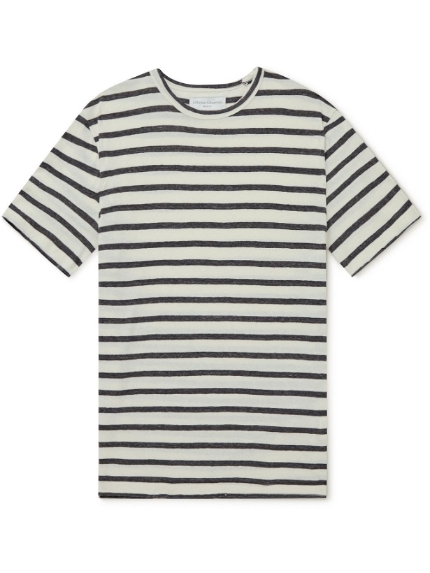 Photo: Officine Generale - Striped Cotton T-Shirt - Neutrals