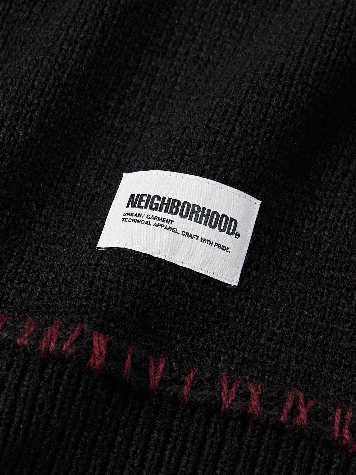 Kazoon 5様ネイバーフッド 24AW SAVAGE SWEATER. Neighborhood - Savage Logo-Appliquéd Distressed Knitted Sweater