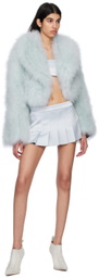 16Arlington Blue Circle Feather Coat