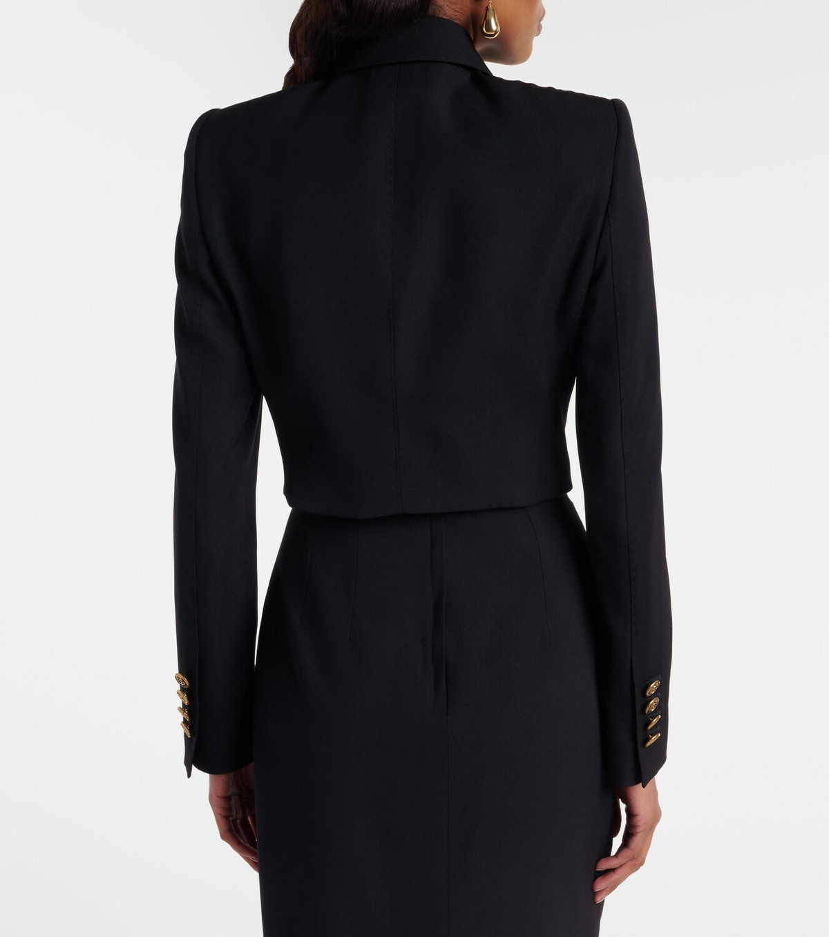 Dolce&Gabbana Cropped wool and silk-blend jacket