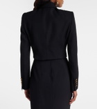Dolce&Gabbana Cropped wool and silk-blend jacket