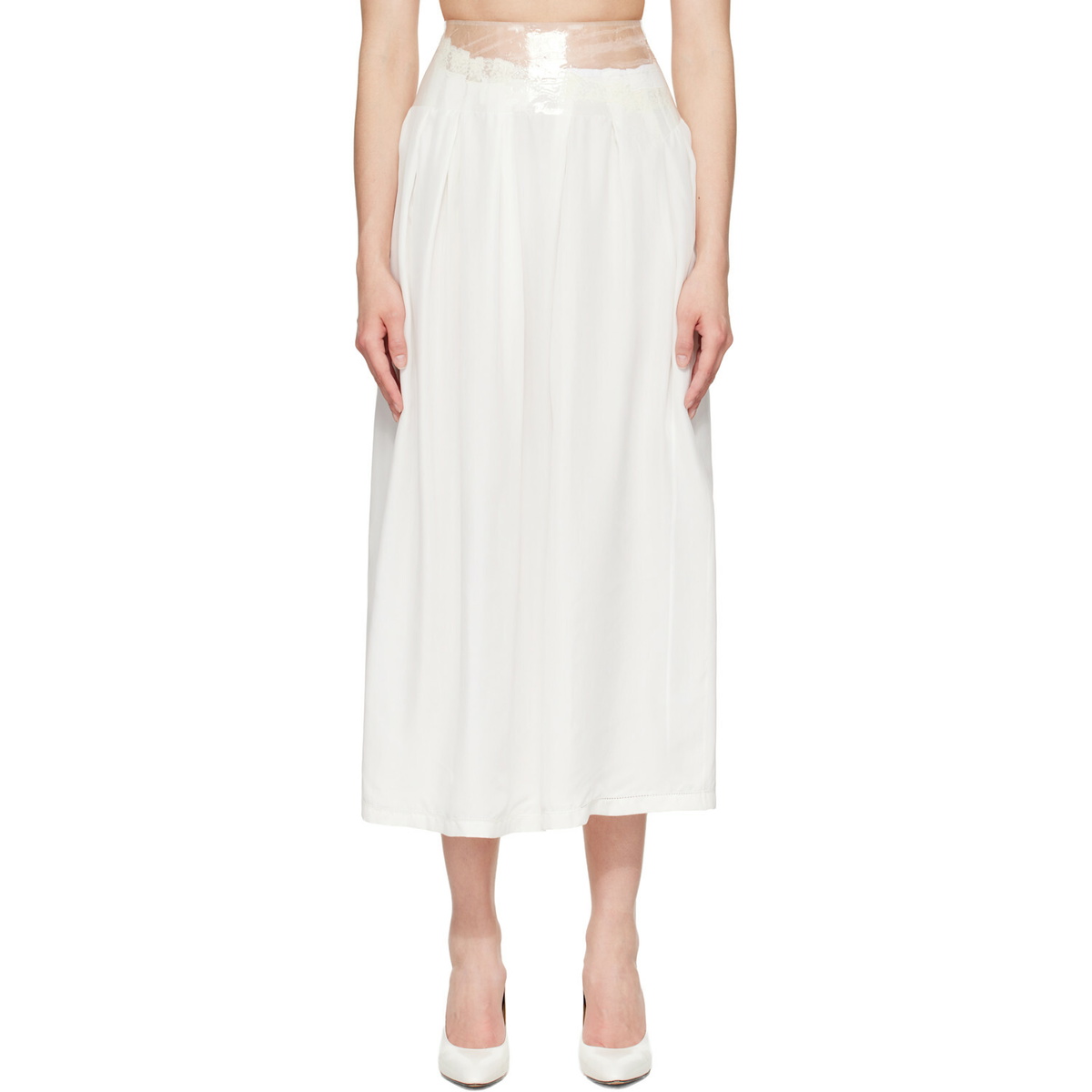 Maison Margiela Off-White Taped Midi Skirt
