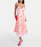 Juliet Dunn Floral tiered cotton midi dress