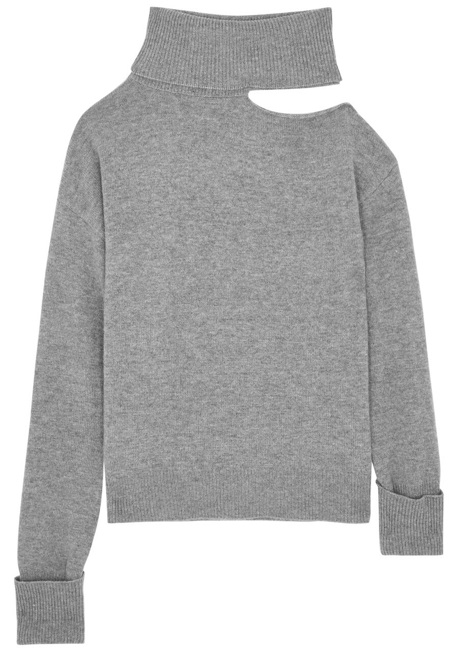 Paige Raundi Cut-out Wool-blend Jumper Grey