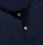 Handvaerk - Pima Cotton-Jersey Henley T-Shirt - Blue