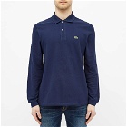 Lacoste Men's Long Sleeve Classic Pique Polo Shirt in Navy Blue