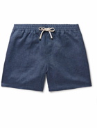 Loro Piana - Arizona Straight-Leg Linen Drawstring Bermuda Shorts - Blue