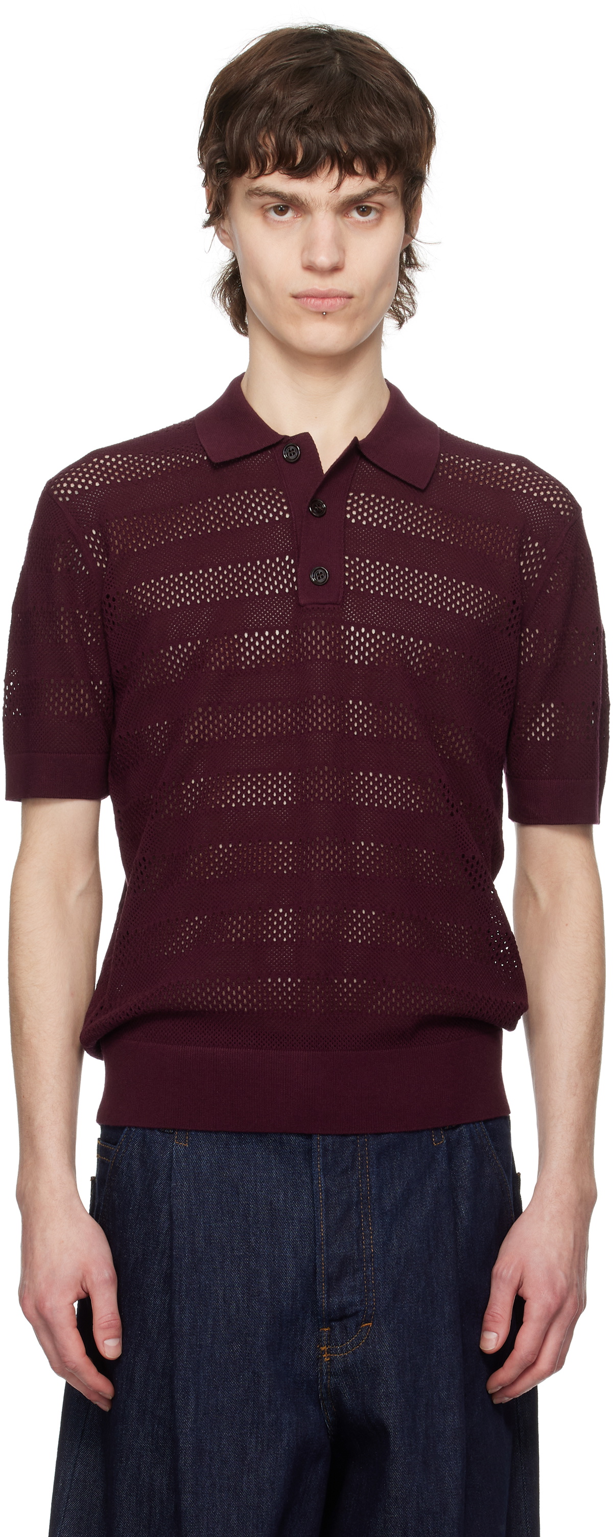 Dries Van Noten Men's Polo Molar Purple