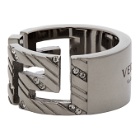 Versace Silver Address Plate Ring