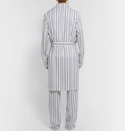 Oliver Spencer Loungewear - Striped Organic Cotton Robe - Blue