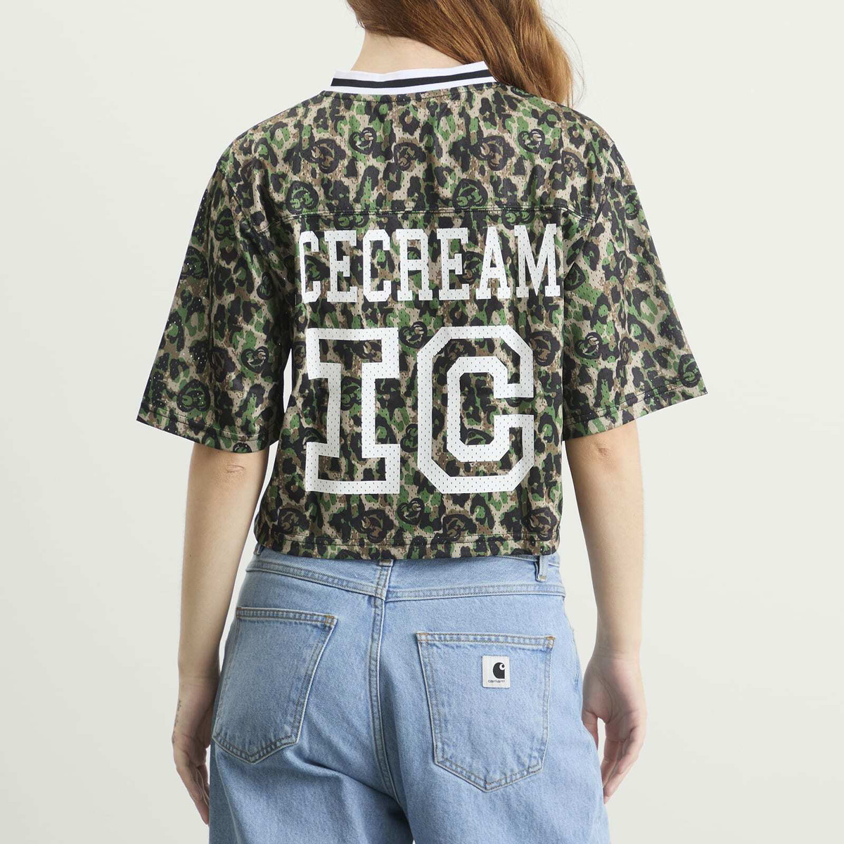 ICECREAM Women's Cropped Football Jersey in Camo