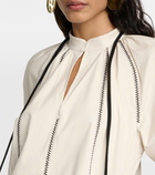 Max Mara Rive embroidered twill minidress