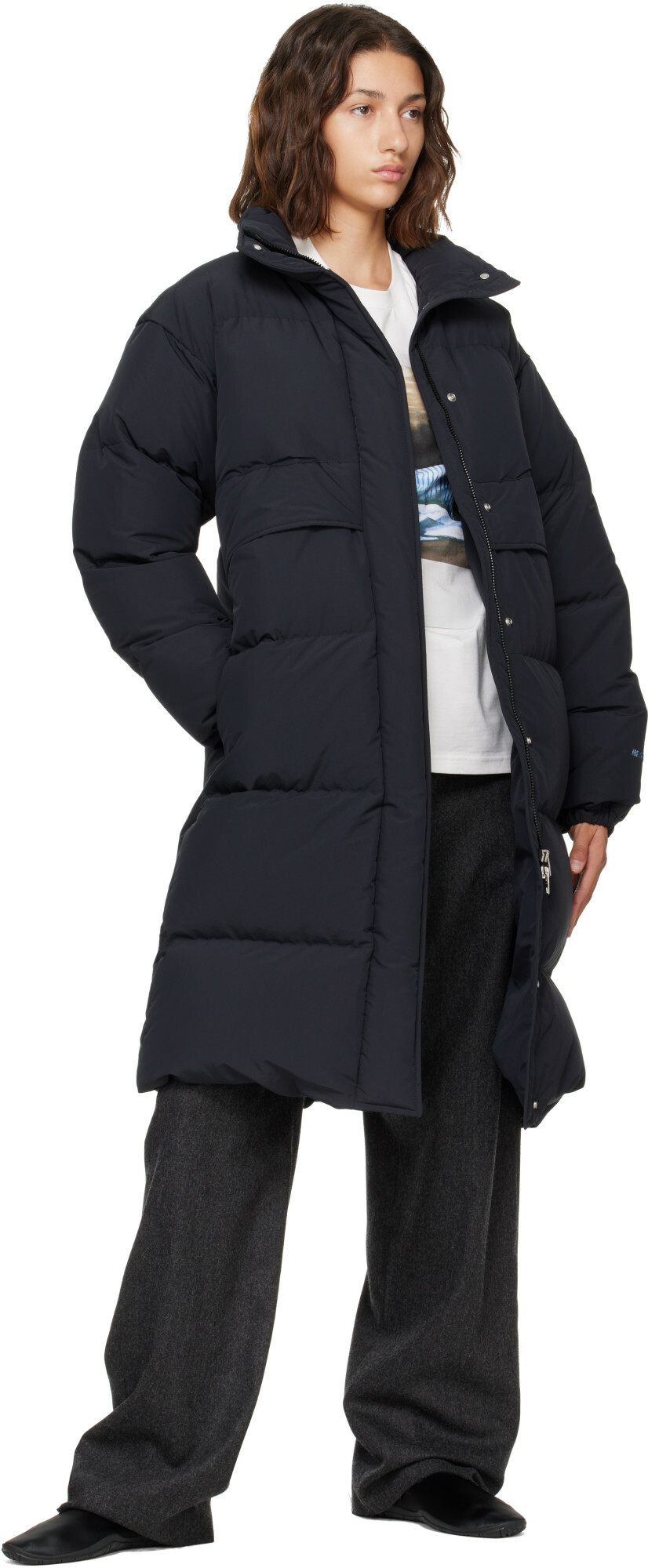 Jil Sander Black Logo Oversized Down Parka
