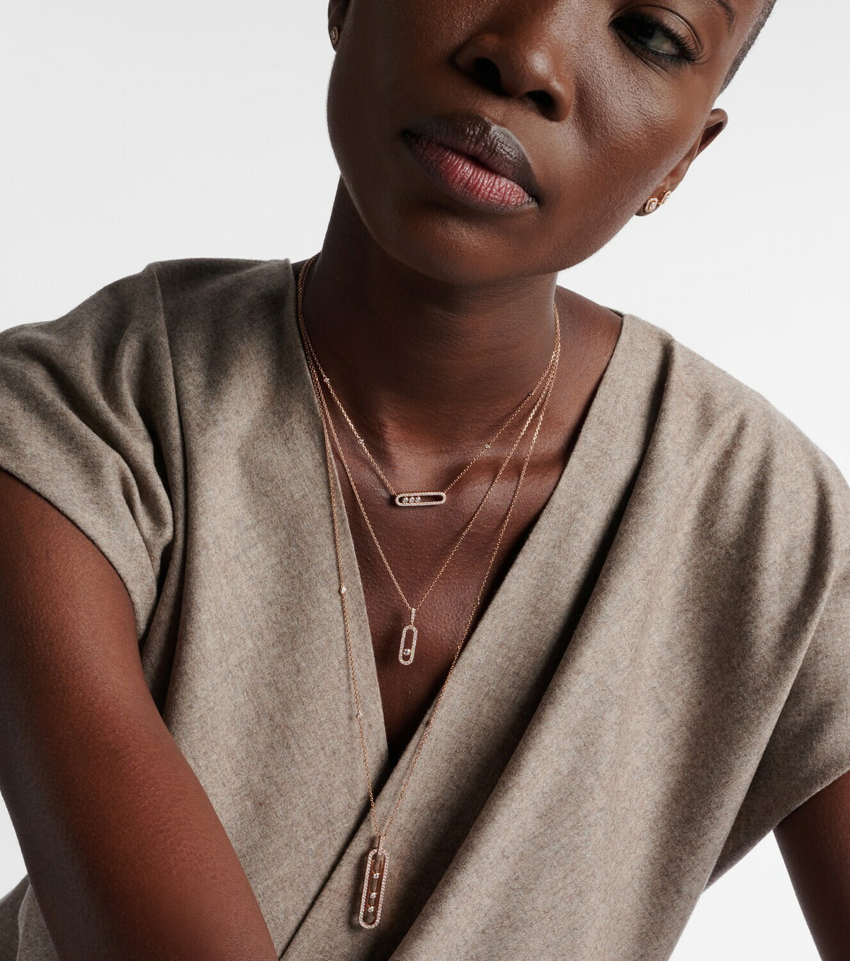 Messika Baby Move 18kt rose gold necklace with diamonds