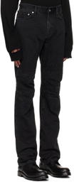 Helmut Lang Black Moto Worker Jeans