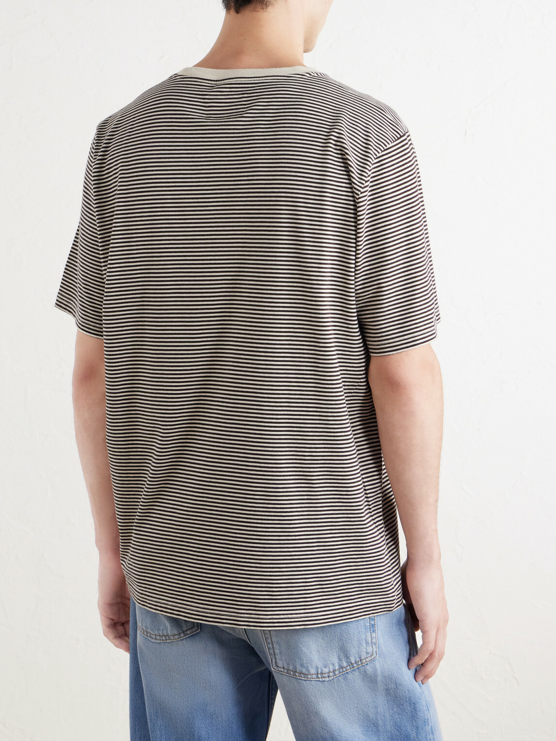 Folk - Striped Cotton-Jersey T-Shirt - Brown