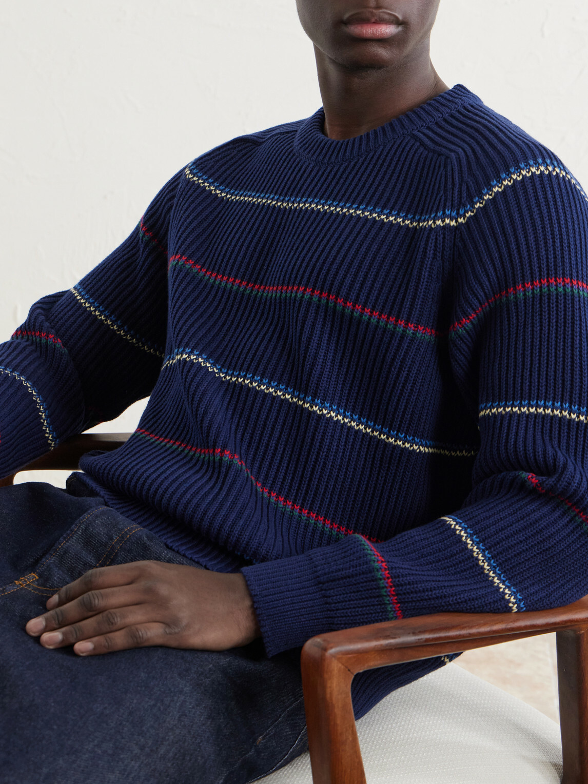 Noah - Ribbed Cotton Sweater - Blue