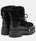 Hogan Shearling-trimmed leather snow boots