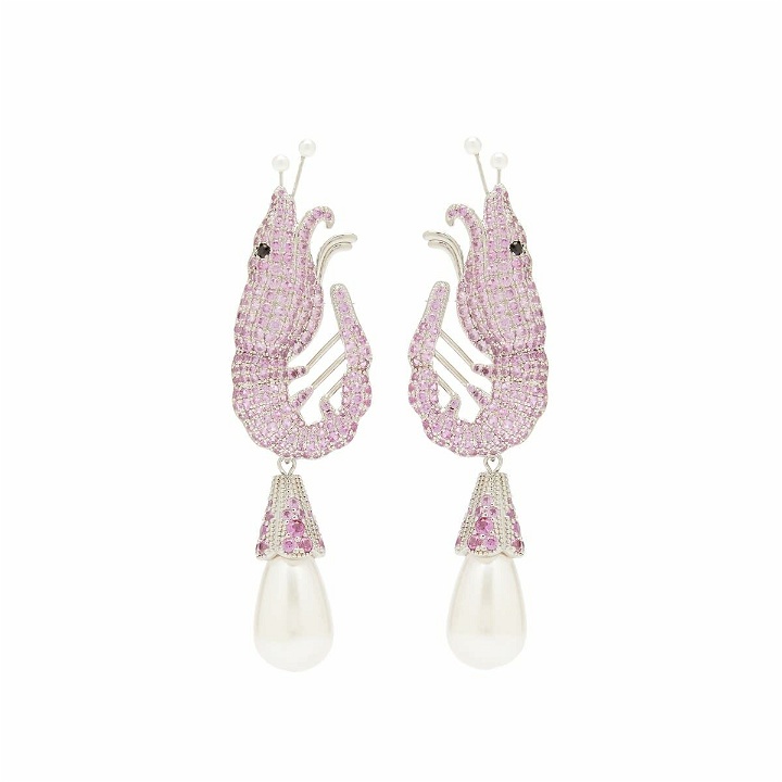 Photo: Shrimps Women's Shrimp Earrings in Fuchsia/Silver