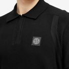 Stone Island Men's Soft Cotton Patch Knitted Polo Shirt in Black