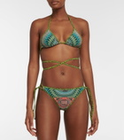 Jean Paul Gaultier - Printed wrap-tie bikini top
