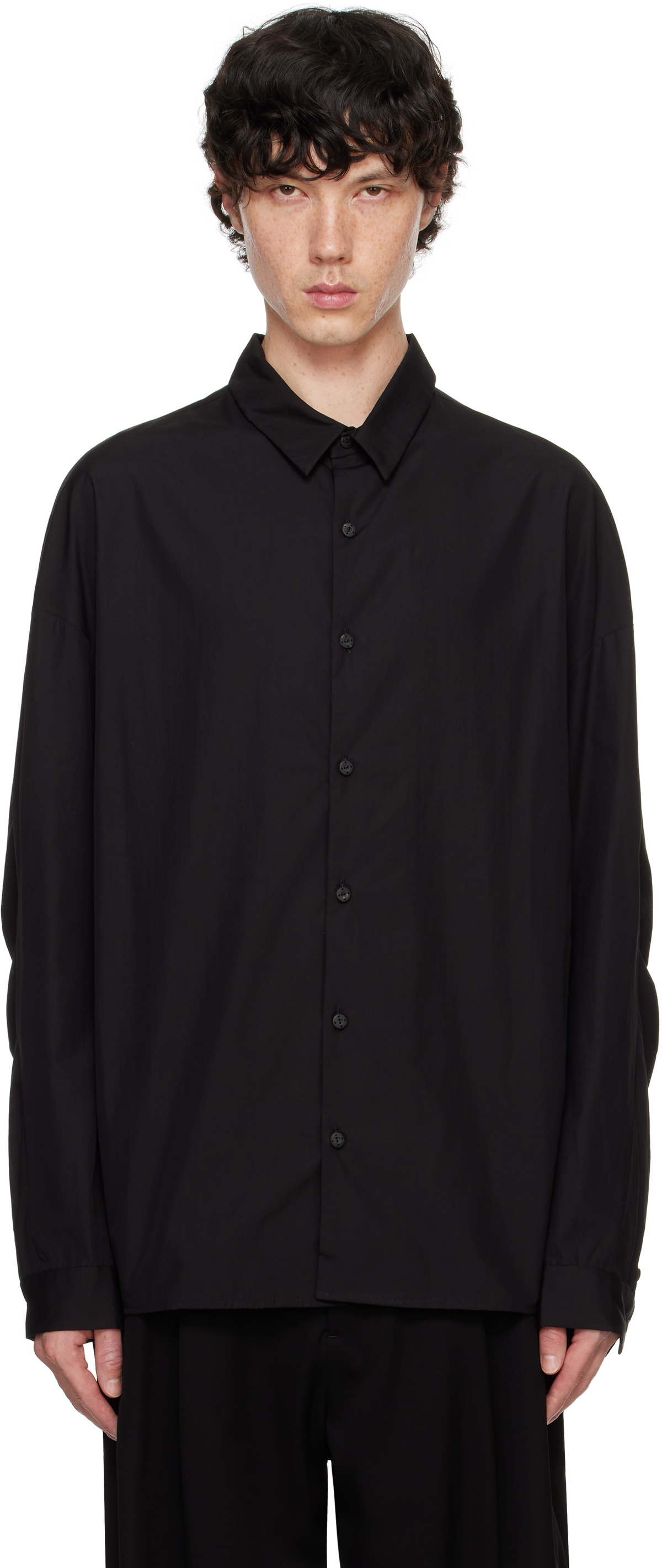 DEVOA Black Poplin Shirt