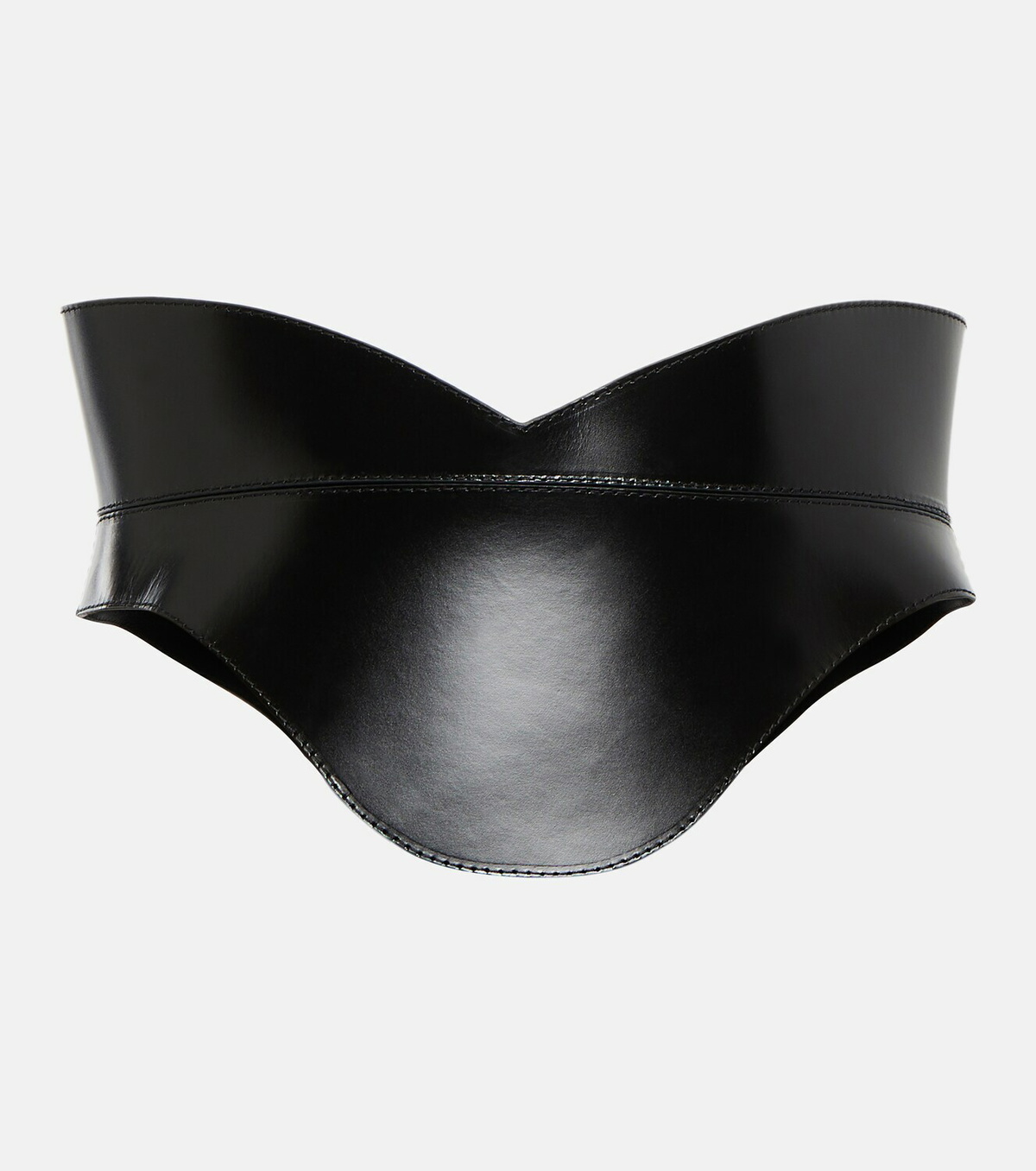 Black Leather bustier top, Alexander McQueen