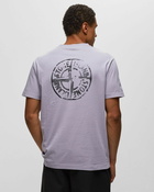 Stone Island Tee Cotton Jersey, 'stamp Two' Print, Garment Dyed Purple - Mens - Shortsleeves