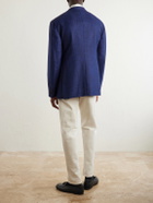 Dunhill - Checked Wool, Silk and Cashmere-Blend Blazer - Blue