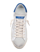 Philippe Model Prsx Low Sneakers In Leather Color White And Bluette