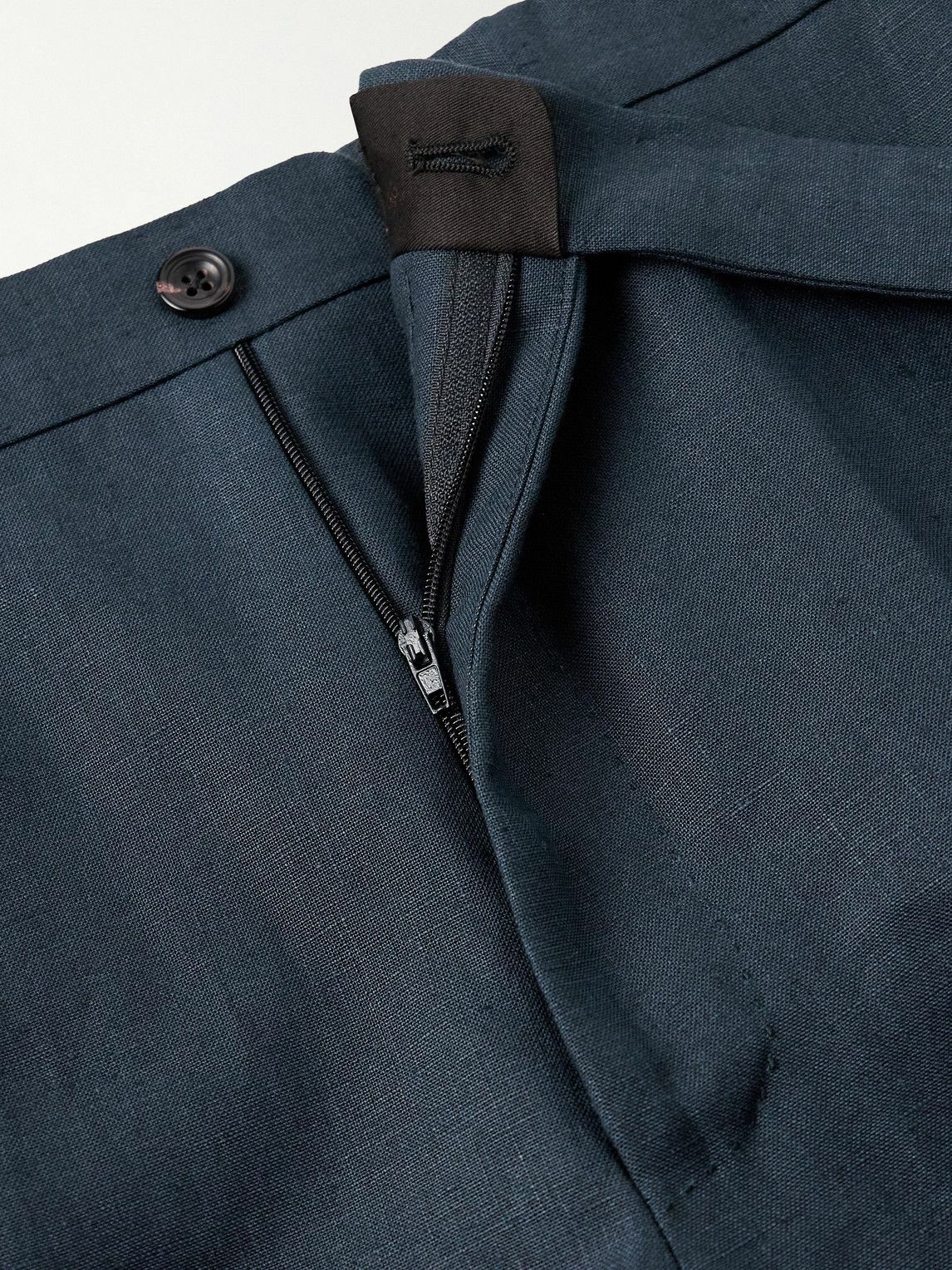 J. Mueser - Waverly Slim-Fit Straight-Leg Linen Suit Trousers - Blue