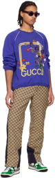 Gucci Beige & Navy GG Trousers