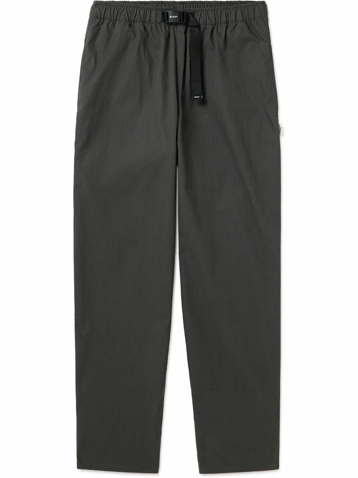 Photo: WTAPS - Tapered Belted Cotton-Blend Trousers - Gray