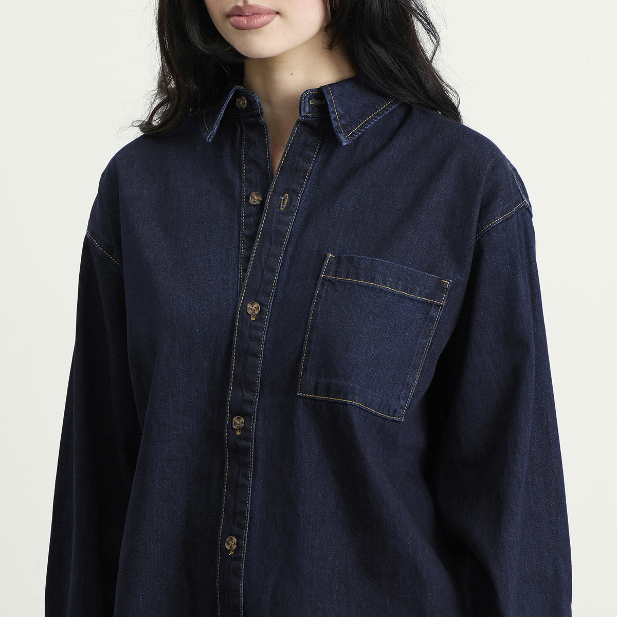 Good American Women's Denim Oversized Shirt in Indigo