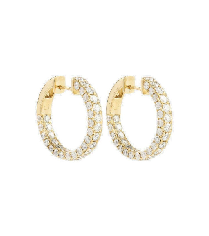 Photo: Shay Jewelry 18kt gold hoop earrings with diamonds
