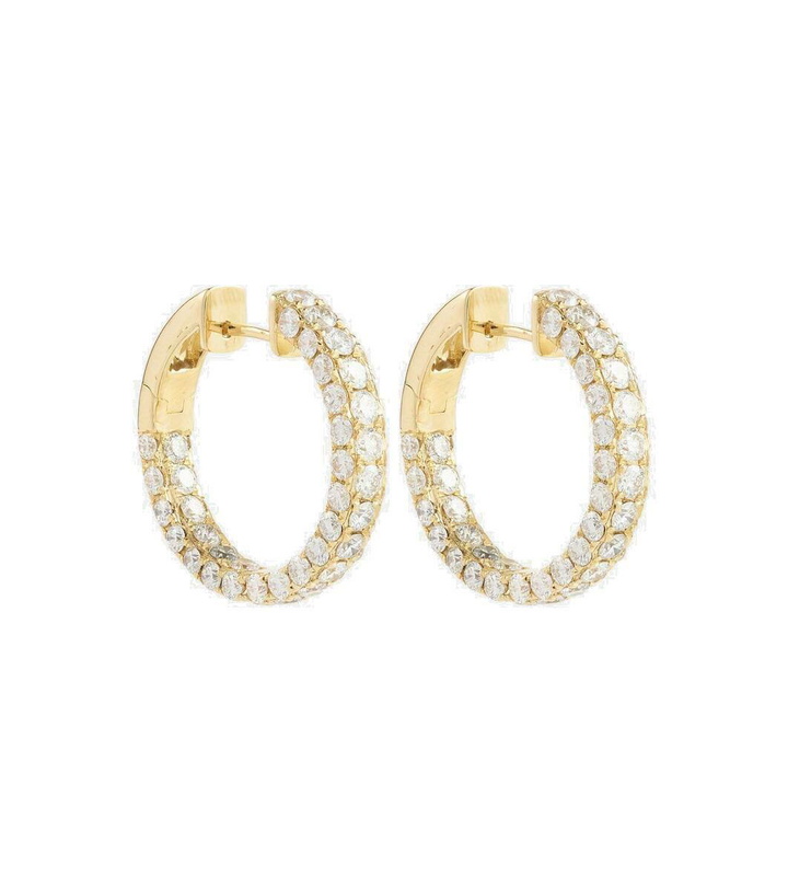 Photo: Shay Jewelry 18kt gold hoop earrings with diamonds