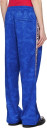 BAPE Blue Solid Camo One Point Relaxed Fit Sweatpants