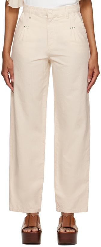 Photo: See by Chloé Off-White Pleated Jeans