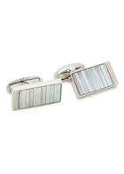 Paul Smith Signature Stripe Mother of Pearl Cufflinks - Silver - One Size