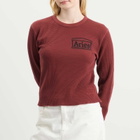 Aries Women's Reversible Long Sleeve Baby Fit T-Shirt in Burgundy 