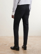 TOM FORD - Tapered Cotton-Blend Twill Trousers - Black