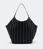 Brunello Cucinelli Monili striped canvas tote bag