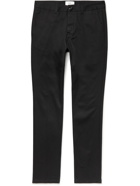 AMI PARIS - Slim-Fit Tapered Cotton-Gabardine Trousers - Black