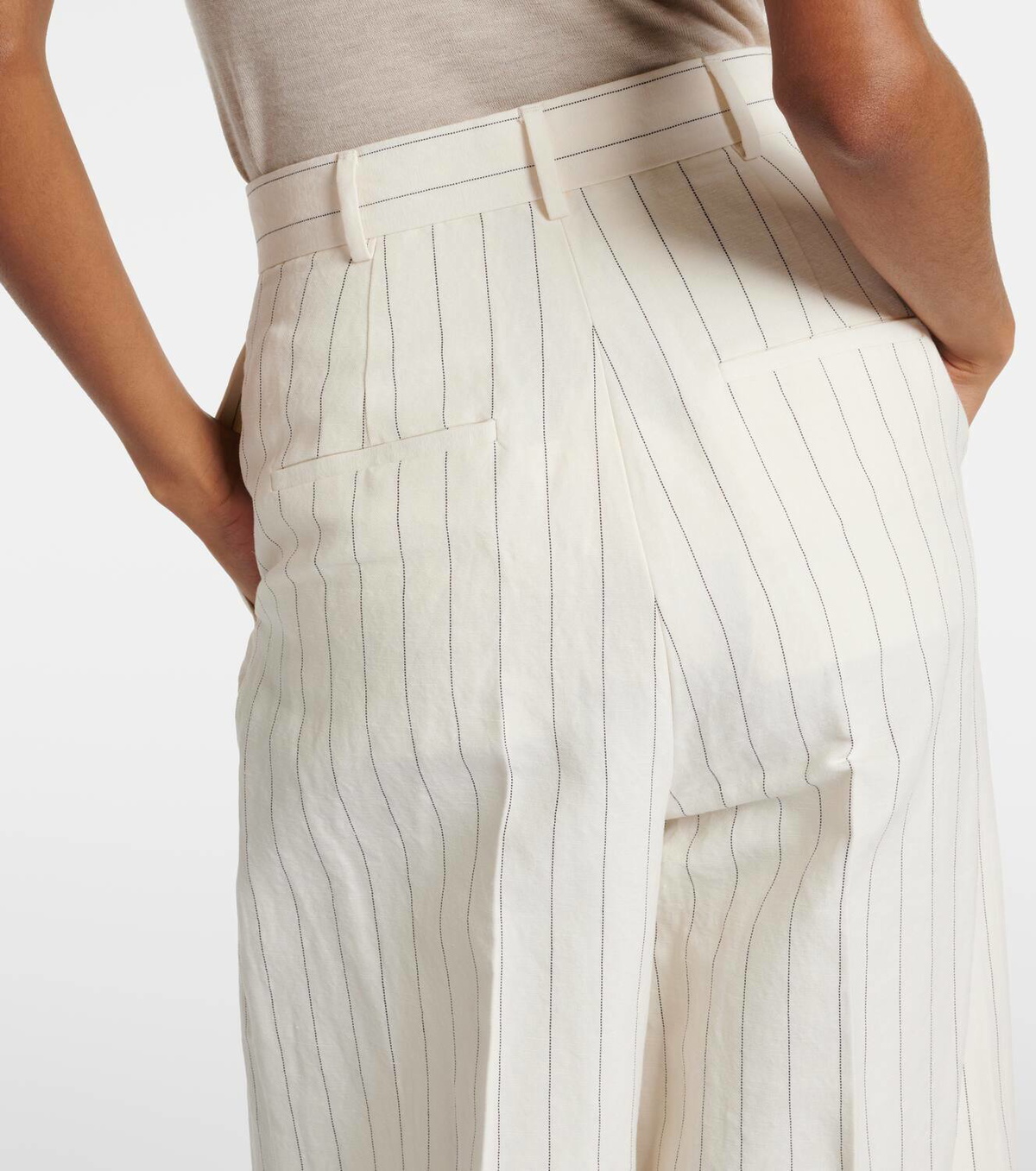 Max Mara Giuliva pinstripe canvas wide-leg pants Max Mara display picture 1