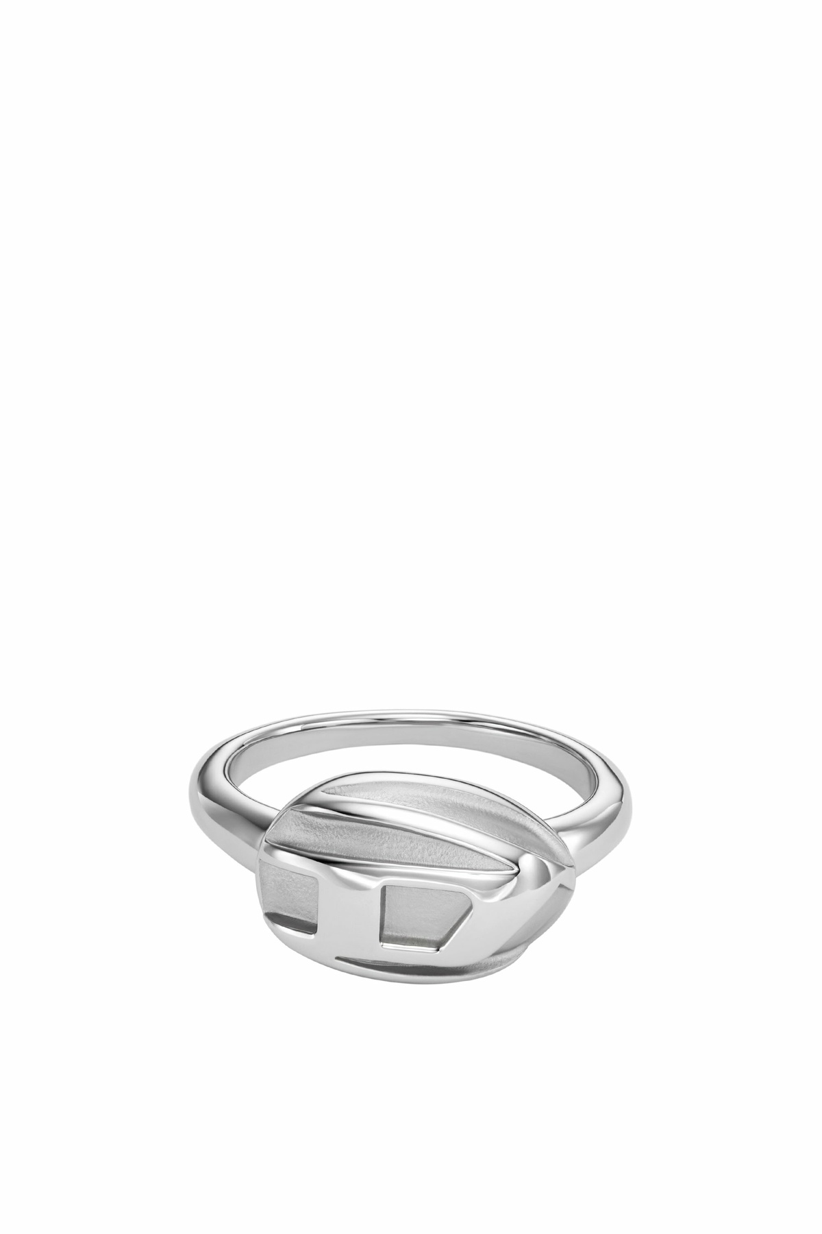 Diesel Stainless steel signet ring - Rings Mens in Silver Diesel