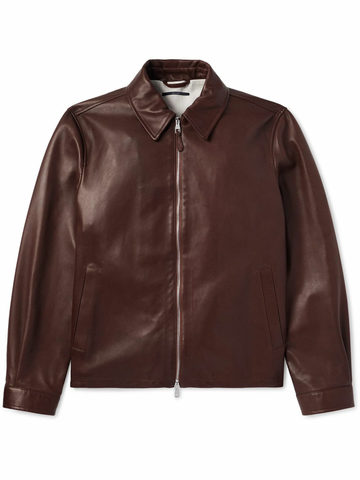 Dunhill - Leather Track Jacket - Men - Black Dunhill