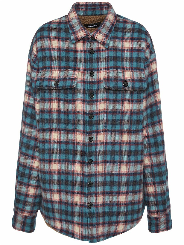Photo: DSQUARED2 - Checked Wool Flannel & Teddy Overshirt