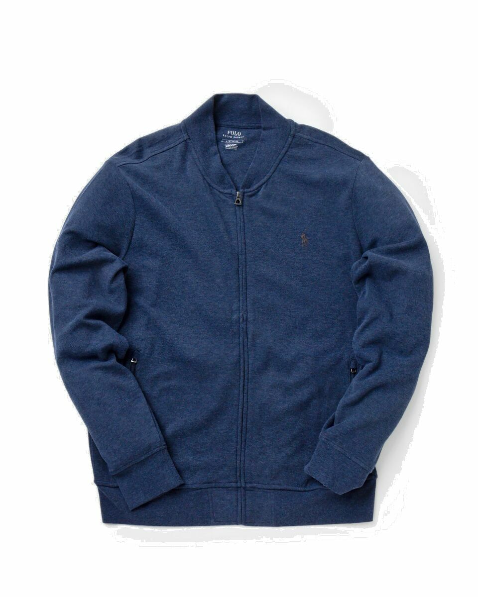 Photo: Polo Ralph Lauren Luxury Jersey Baseball Jacket Blue - Mens - Zippers