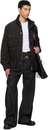 NULLUS Brown Ponyhair Calfskin Reversible Belt